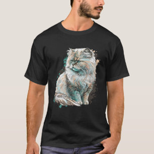 Perzisch Kat Ras Schattig Kleurrijk Moeder Dame T-shirt