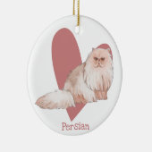 Perzisch Kat Waterverf  Roze hart Keramisch Ornament (Rechts)