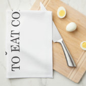 Perzisch keukenhanddoek voor het koken: Eet eerst (Quarter Fold)