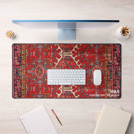 Perzisch Kilim tapijt aangepaste monogram tekst Bureaumat (Kantoor 1)