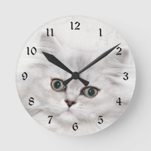 Perzisch kittengezicht ronde klok
