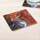 Perzisch meisje dat wijn van jug schildert vierkante kartonnen onderzetter (Schuin)