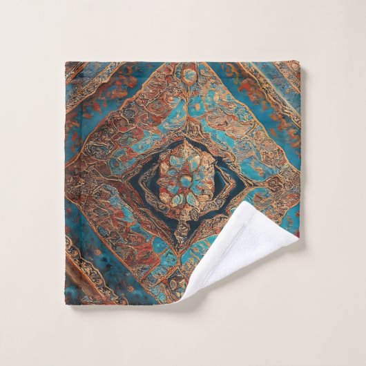 Perzisch Modern Mooi Oud Patroon Collectie Bad Handdoek (Wasdoekje)