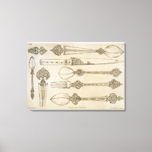 Perzisch ontwerp voor elke dag zilverbestek, van ' canvas afdruk