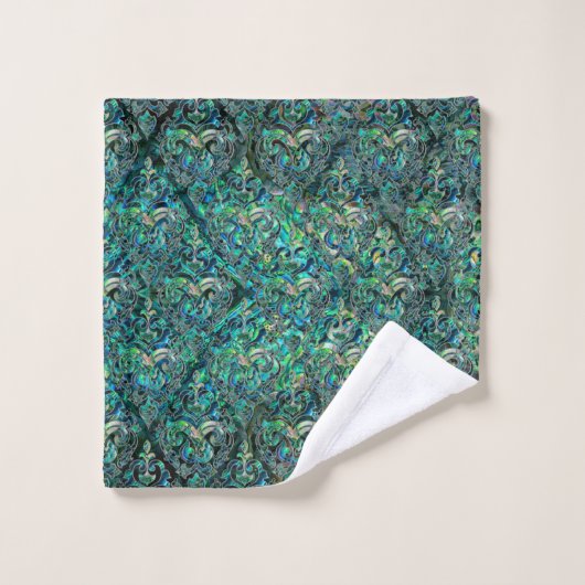 Perzisch oosterpatroon, alleen en zilver bad handdoek (Wasdoekje)