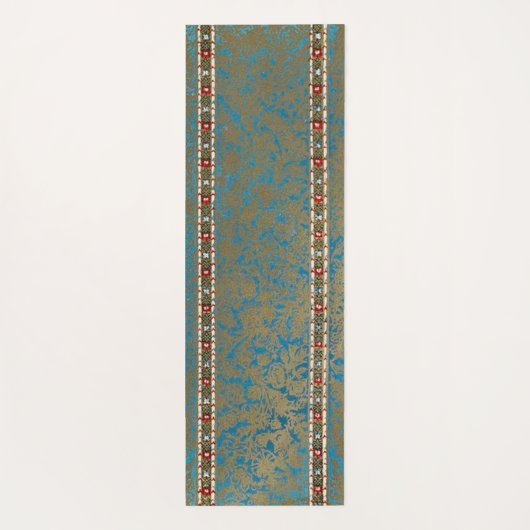 Perzisch Oosters vloerkleed Luxe Groen & Gouden Ru Yogamat (Achterkant)