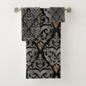 Perzisch patroon - Waterverf zwart en goud Bad Handdoek (Insitu)