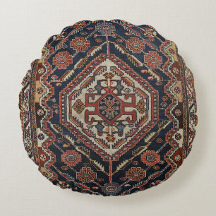 Perzisch Qashqai Aztec - Koninklijk Blauw Rood  Rond Kussen