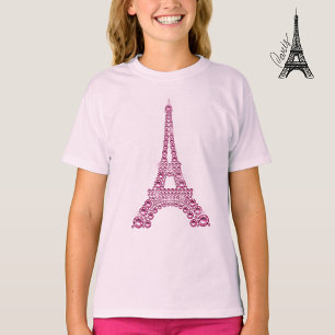 Perzisch roze Eiffeltoren T-shirt