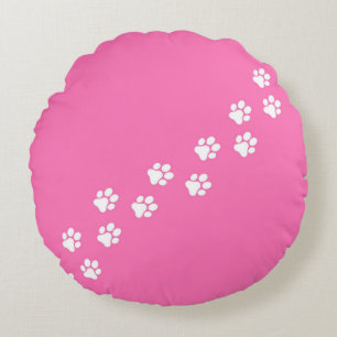 Perzisch Roze Ronde Kat Paw Kussen