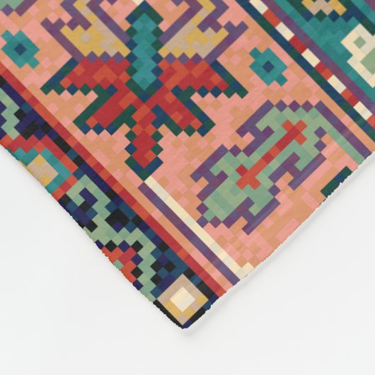 Perzisch Tabriz Zwart Marokkaans geometrisch patro Fleece Deken (Hoek)