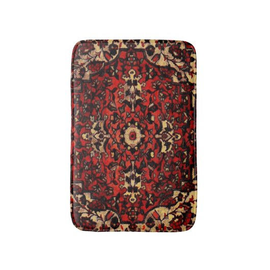 Perzisch tapijt, donkerrood en crème badmat (Voorkant Verticaal)