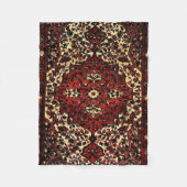 Perzisch tapijt, donkerrood en crème fleece deken (Voorkant)