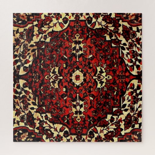 Perzisch tapijt, donkerrood en crème legpuzzel (Verticaal)