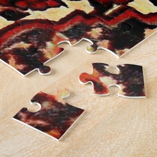 Perzisch tapijt, donkerrood en crème legpuzzel (Zijkant)