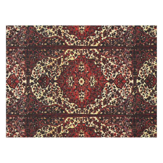Perzisch tapijt, donkerrood en crème tafelkleed (Voorkant (Horizontaal))