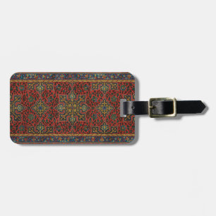 Perzisch Tapijt Kleed Rood Blauw Klassiek Bagagelabel