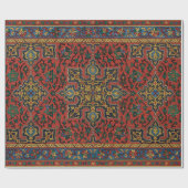 Perzisch Tapijt Kleed Rood Blauw Klassiek Cadeaupapier (Vlak)