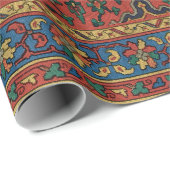 Perzisch Tapijt Kleed Rood Blauw Klassiek Cadeaupapier (Rol Hoek)