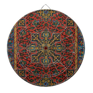 Perzisch Tapijt Kleed Rood Blauw Klassiek Dartbord