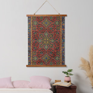 Perzisch Tapijt Kleed Rood Blauw Klassiek Hangend Wandkleed
