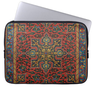 Perzisch Tapijt Kleed Rood Blauw Klassiek Laptop Sleeve