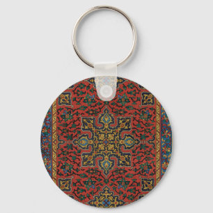Perzisch Tapijt Kleed Rood Blauw Klassiek Sleutelhanger