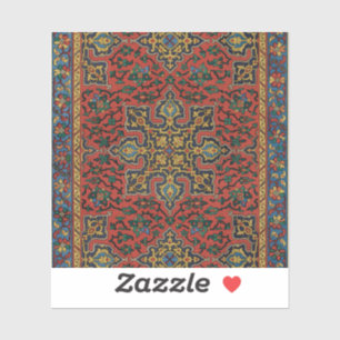 Perzisch Tapijt Kleed Rood Blauw Klassiek Sticker