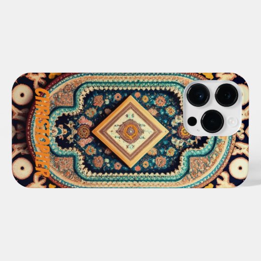 Perzisch tapijt kleurrijk iPhone hoesje (Achterkant horizontaal)