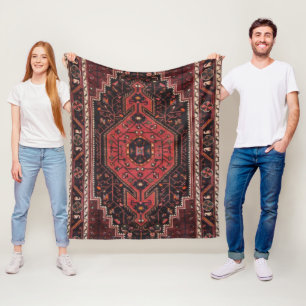 Perzisch tapijt oosterse accent Turks retro Fleece Deken