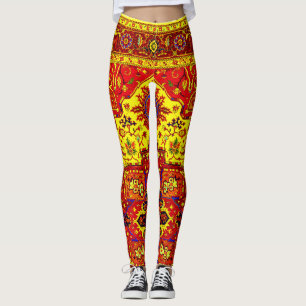 PERZISCH TAPijt - Rood & Geel Leggings