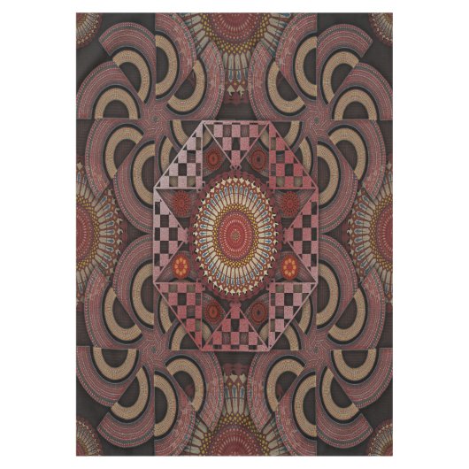 Perzisch zonniest omgevormd etnische halve cirkel tafelkleed (Voorkant)