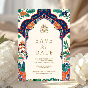 Perzische bloem inleg crème moslim bruiloft save the date