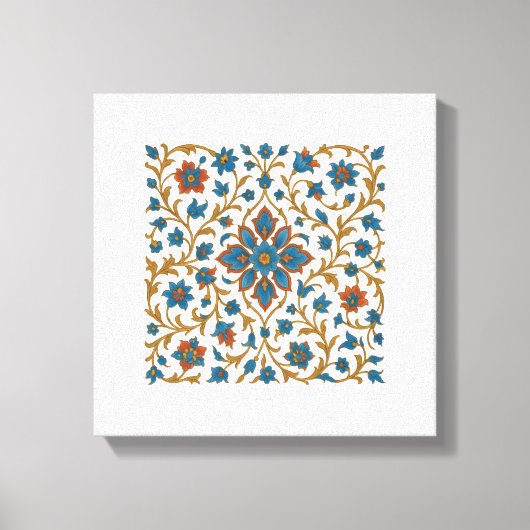 Perzische Bloemen Ornament Stretched Canvas (Voorkant)