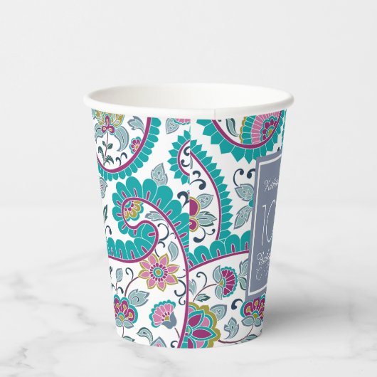 Perzische Boteh Paisley 100ste verjaardag Party Pa Papieren Bekers (Rechts)