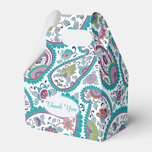 Perzische Boteh Paisley 70e verjaardag dank u F B Bedankdoosjes (Achterkant)