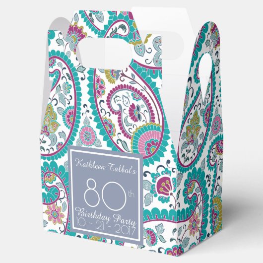 Perzische Boteh Paisley 80e verjaardag dank u F B Bedankdoosjes (Geopend)