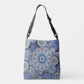Perzische damast mozaïek bloemen mandala chic eleg crossbody tas (Achterkant)