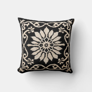 Perzische decoratieve zwart-wit Kilim kussen