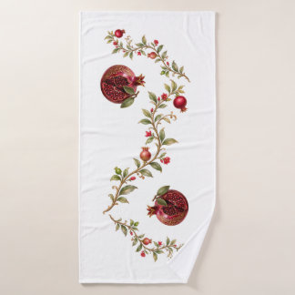Perzische granaatappelboom muurkunst | Luxe botani Bad Handdoek