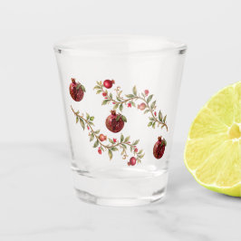Perzische granaatappelboom wandkunst | Luxe botani Shot Glas