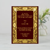 Perzische grens bruiloft Folie Uitnodiging (Staand Voorkant)