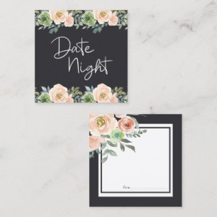Perzische groene marinepasta Floral Date Night Car Vierkante Visitekaartje