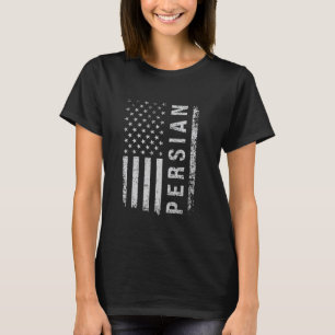 Perzische Kat Amerikaanse Vlag T-shirt