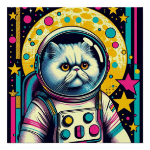 PERZISCHE KAT-ASTRONAUT 5 PERFECT POSTER