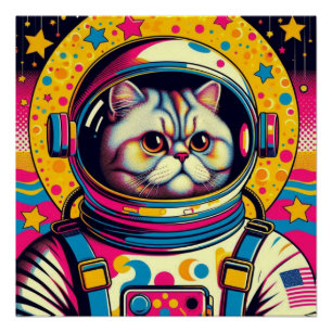 PERZISCHE KAT-ASTRONAUT 7 PERFECT POSTER