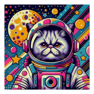 PERZISCHE KAT-ASTRONAUT 8 PERFECT POSTER