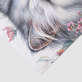 Perzische Kat Bloemen Waterverf Kunst Tissuepapier (Detail)