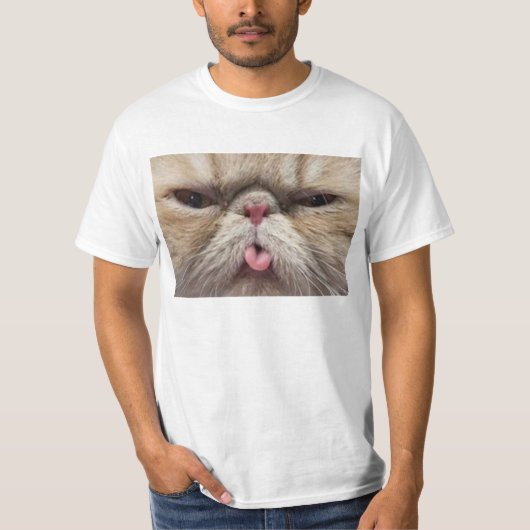 Perzische kat die tong uit tikt t-shirt (Voorkant)