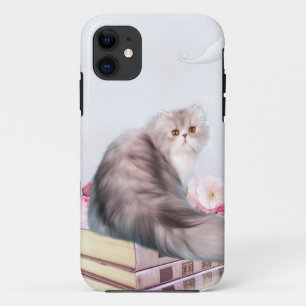 Perzische kat en boeken iPhone 11 hoesje